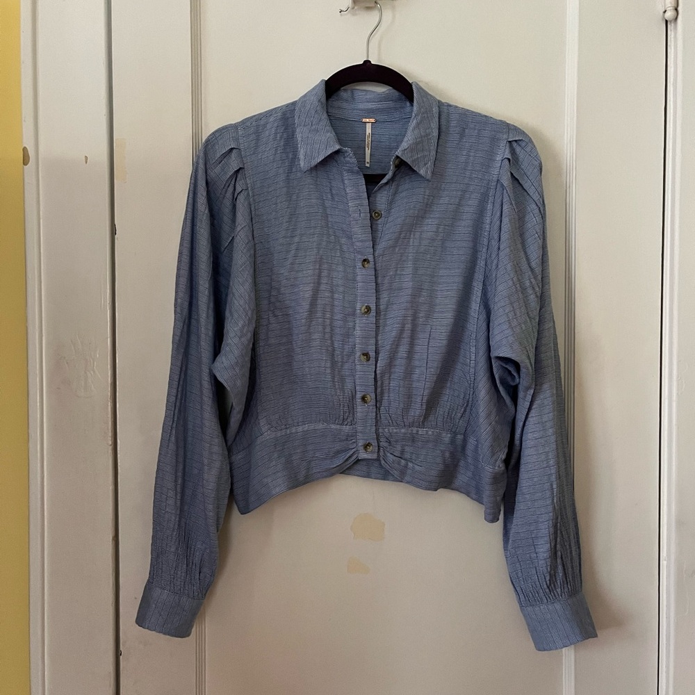 Free People button front blouse.